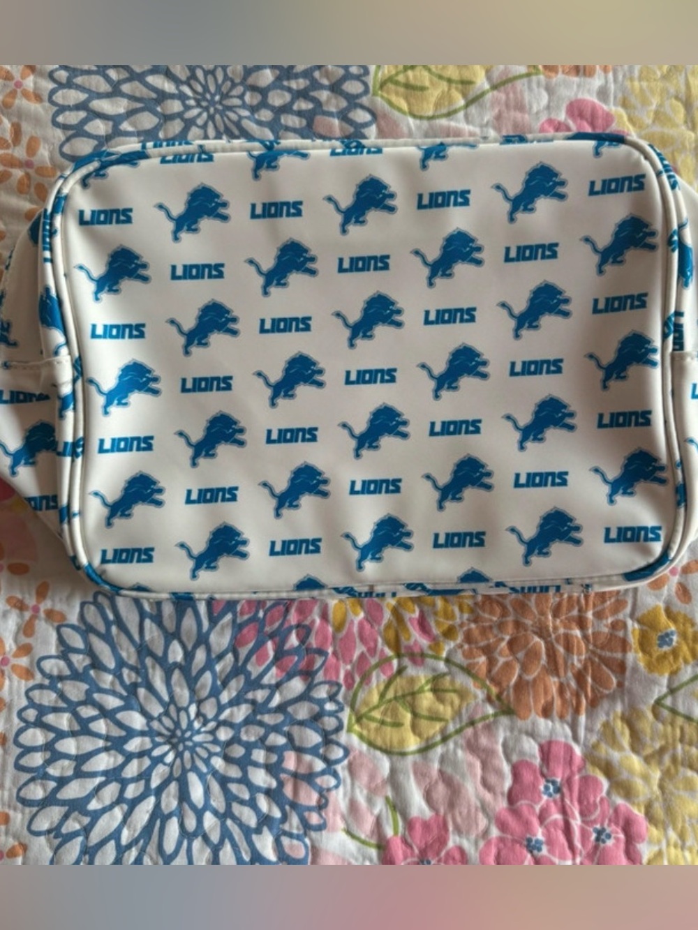 NWT Stoney clover lane Detroit lions makeup pouch